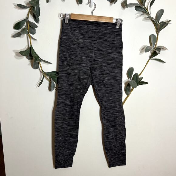 Lululemon Black Striped Leggings - Picture 1 of 5